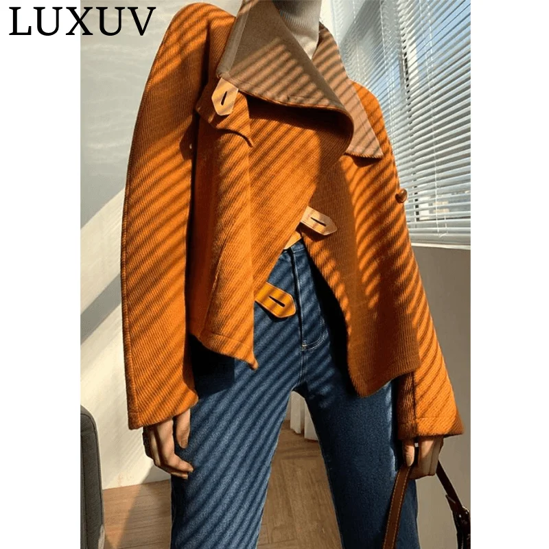 Женская твидовая зимняя куртка LUXUV из смешанной шерсти официальное блестящее