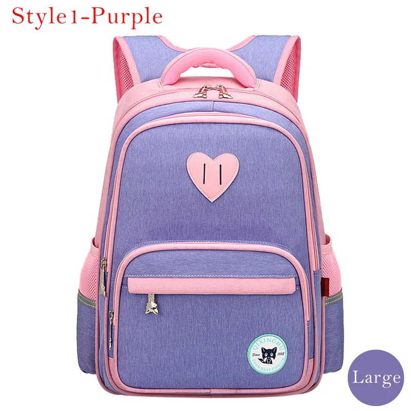 Purple large WENYUJH рюкзаки для мальчиков и девочек школьная сумка большой емкости подростков школьные рюкзаки унисекс водонепроницаемая сумка для начальной школы Новинка - Цвет: Purple large