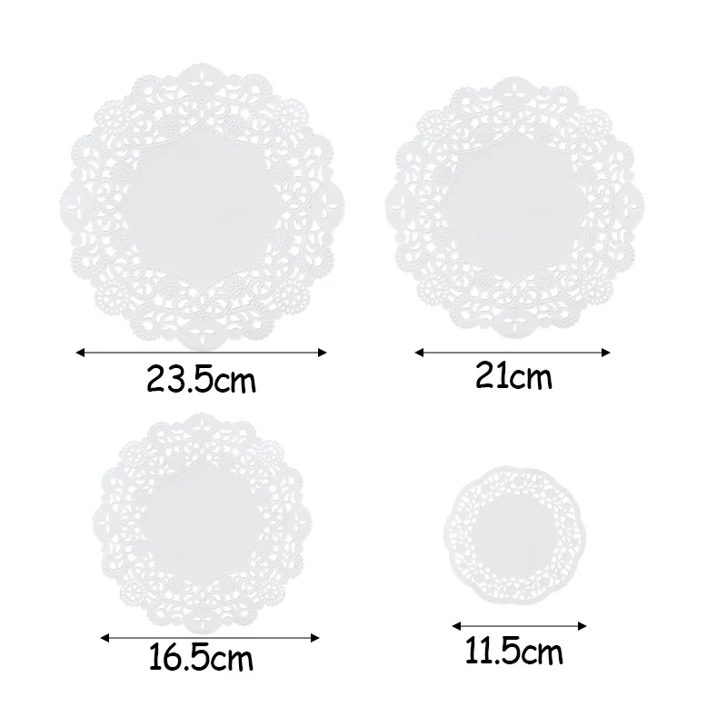 200 шт круглая бумага с кружевным цветком для свадебного стола украшение печенья сумки конусы упаковочная обертка конфеты подарок подстаканники салфетки
