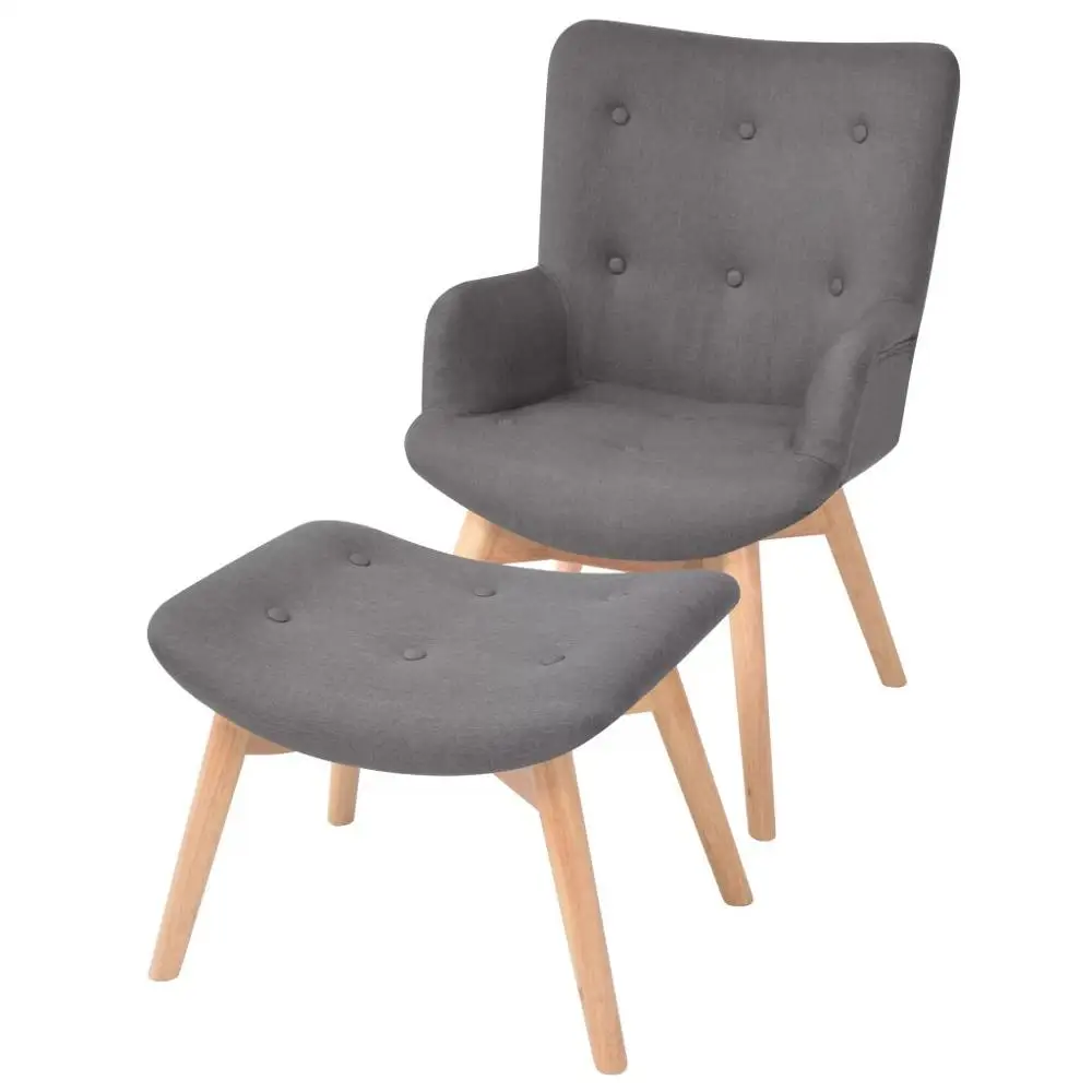 

2019New Arrival Modern Armchair With Footrest Fabric Gray For Bedroom Living Room Garden Decor Soft Chair Derecotive Chair