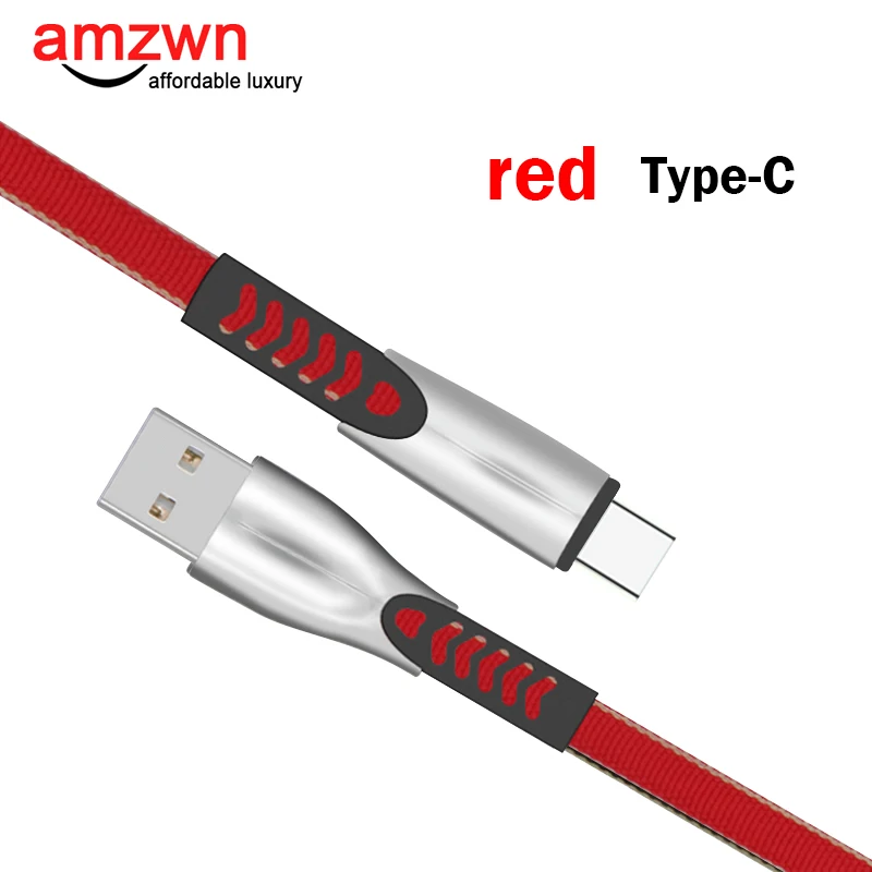 Red For Type-C X131 цинковый 0,25 м 1 м 2 м кабель для передачи данных из сплава для Apple Android type-c плетеный кабель для зарядки мобильного телефона - Цвет: Red For Type-C