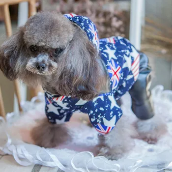 

2020 Pet Dog Clothes Winter Waterproof Windproof Outwear US flag Costume Warm Parkas Down Coat Chihuahua Yorkies Apparel