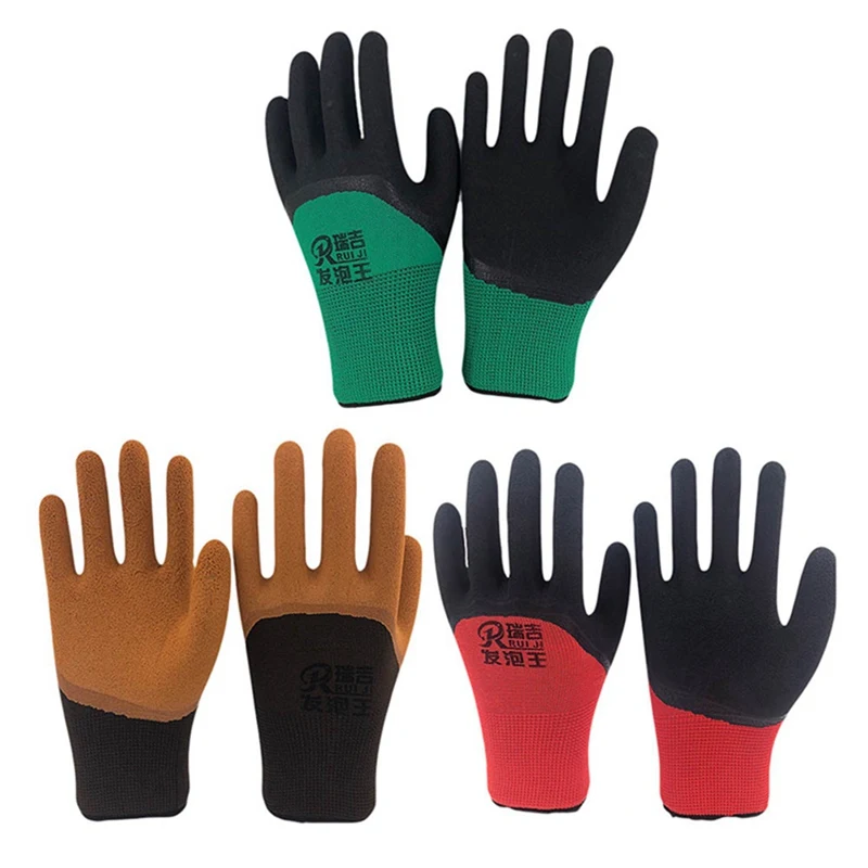 

Household Waterproof Gloves Safety Warm Breathable Working Hand Protection Non-Slip Home Garden Cleaning Latex Mittens Nylon