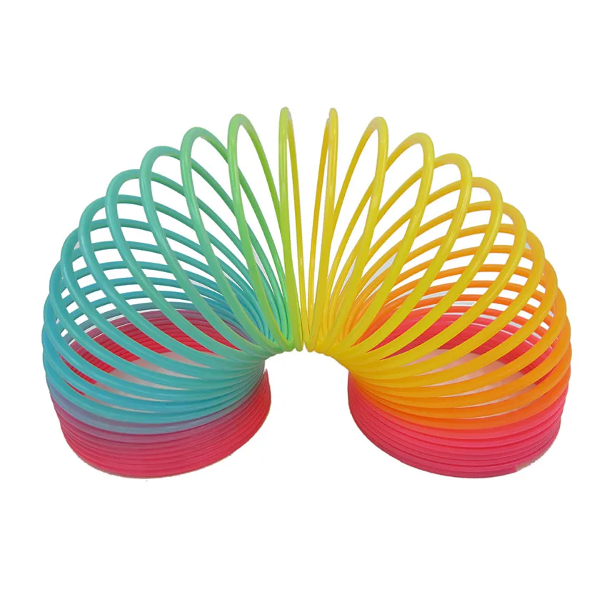 Rainbow Радужные модные игрушки для детей, забавные разноцветные радужные детские круглые складные пластиковые Пружинные катушки, Детские креативные развивающие игрушки - Цвет: Rainbow