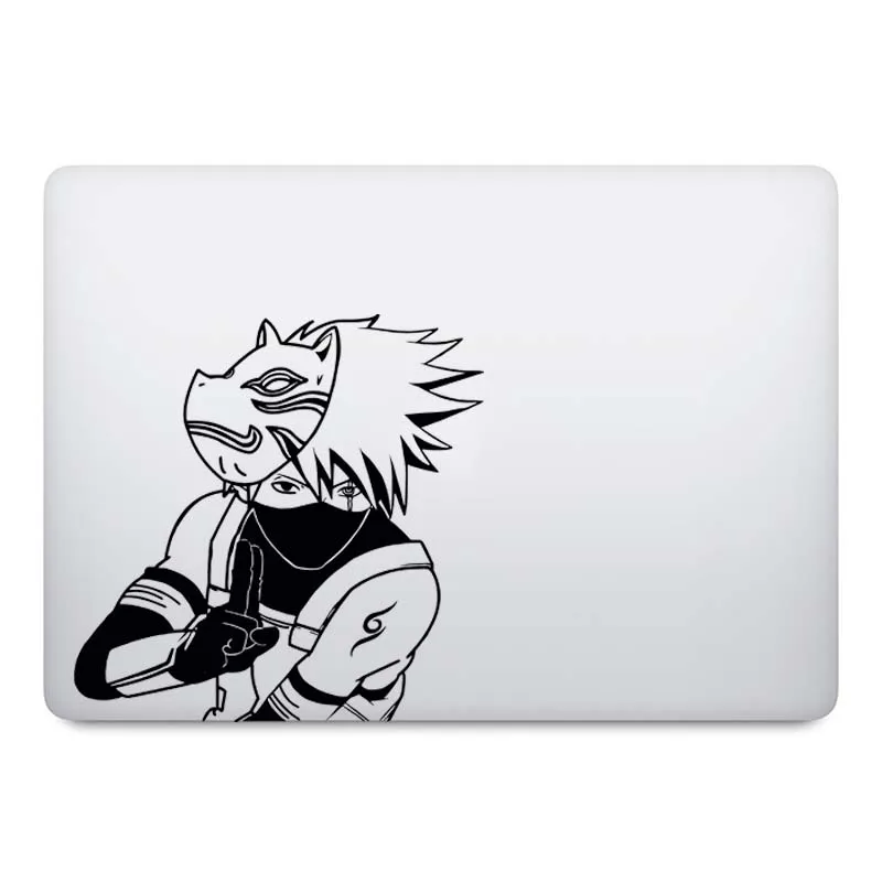 Хатаке Какаши аниме ноутбук наклейка для Macbook Pro Air retina 11 12 13 14 15 дюймов Наруто Dell Mac Book Mi Ноутбук кожа - Цвет: Black Decal