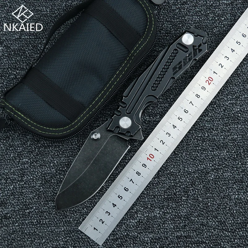 NKAIED, складной нож S35VN, лезвие с титановой ручкой, керамический подшипник, нож для кемпинга, охоты, активного отдыха, альпинизма, фруктовый нож, EDC