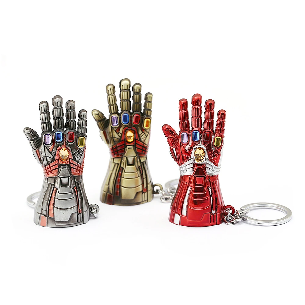 

Anime Avengers Endgame Hulk Gloves Keychain Superhero Iron Man Gloves Metal Keyrings Pendant Infinity Gauntlet Key Chains Figure