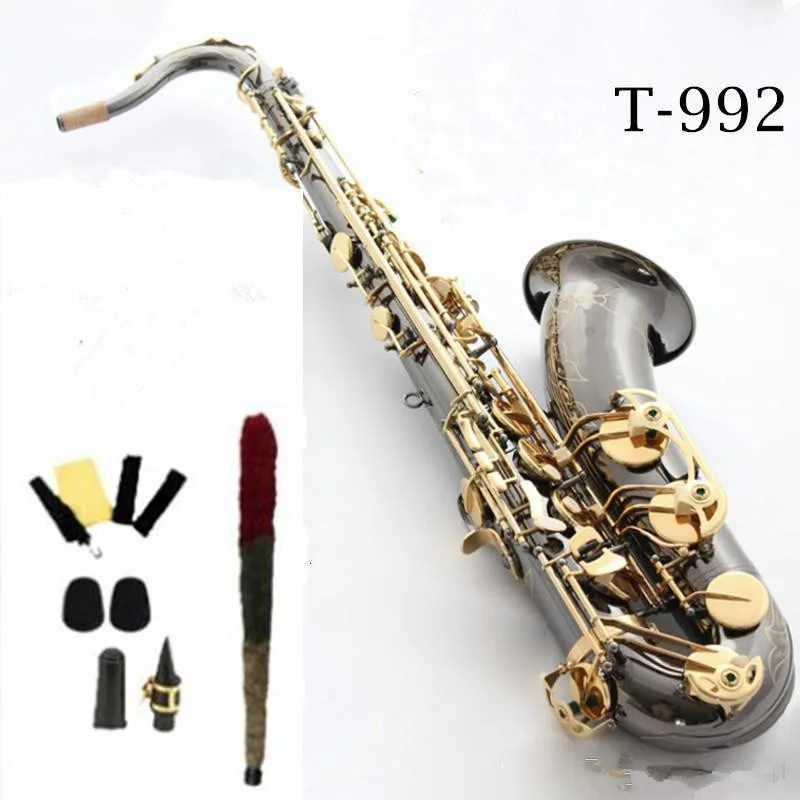 

New Japan Tenor Saxophone T-992 model Bb black gold saxophone with Musical Instruments Accessories 4C Mouthpieces