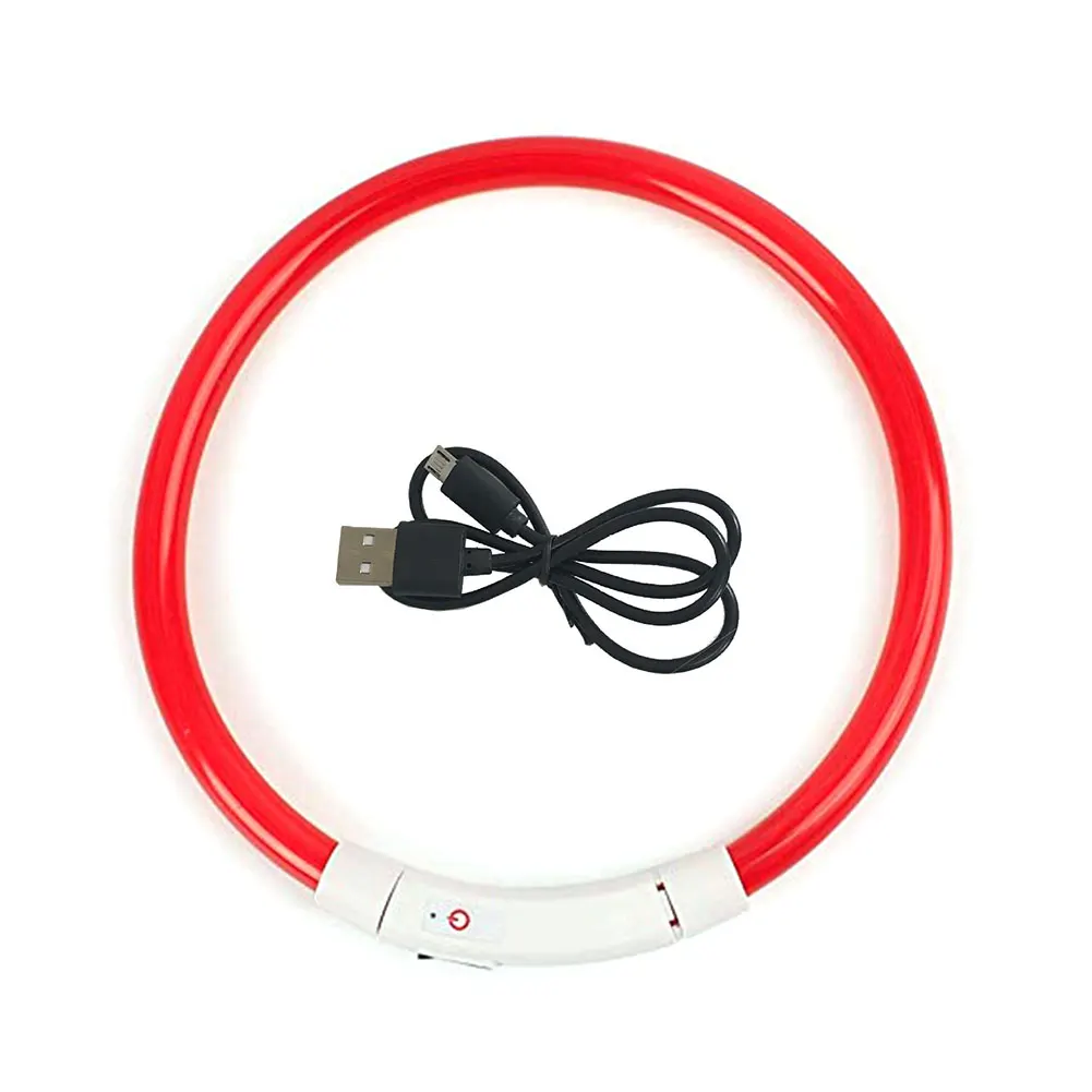 Светящийся USB Перезаряжаемый модный супер яркий регулируемый светильник на шею мигающий светодиодный ошейник для собак водонепроницаемый безопасный ночной Светильник для домашних животных