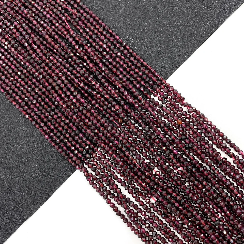 Perle Di Vetro Rosso Granato – 4-12mm – Filo Da 39cm – Perline Per Gioielli Fai Da Te – Bracciali E Collane