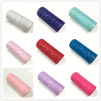 

Tulle Roll 10 Yards 15cm Glitter Sequin Organza Laser Crafts Tutu Fabric Wedding Decoration White Tulle Birthday Party Supplies