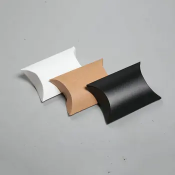 

50pcs Retro Style Party Supplies Gift Box Ornament Kraft Paper Christmas Decorate Candy Decoration Pillow Shape Gift Box