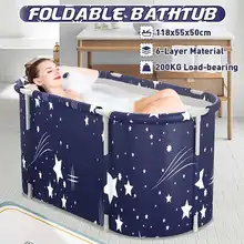  Portable Folding Bathtub Large Plastic Bathtub Bath Bucket Insulation Bathing Bath Tub for Adult Children Swimming Pool 