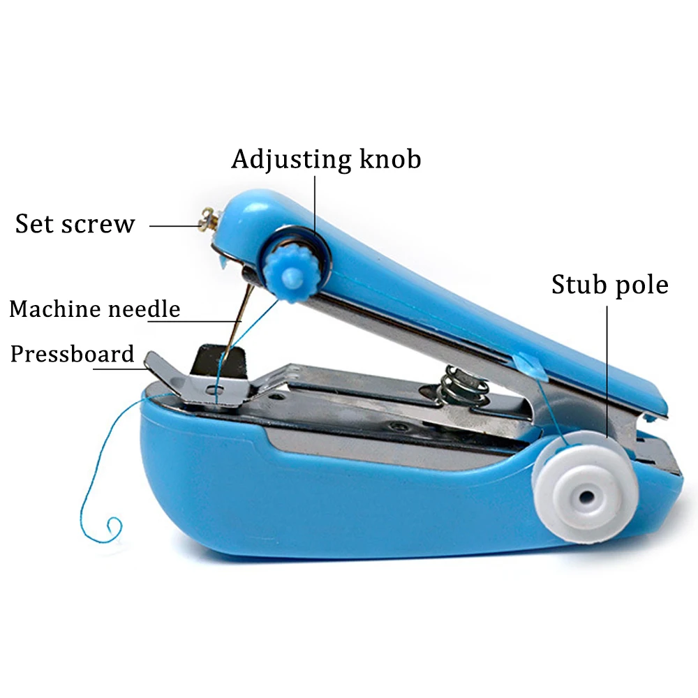 Portable Mini Hand Sewing Machine Household Cordless Electric Stitch Needlework Set for Quick Repairs DIY Clothes Stitchin