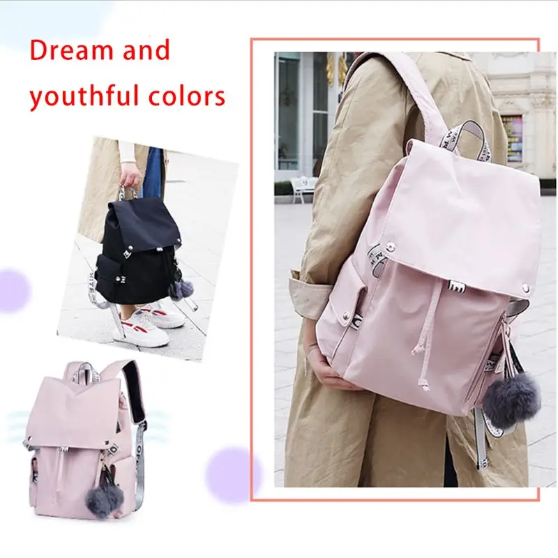 Women Backpack Nylon Casual Laptop Rucksack Shoulder Bag School Bookbag Daypack for Teenager Girls A69C