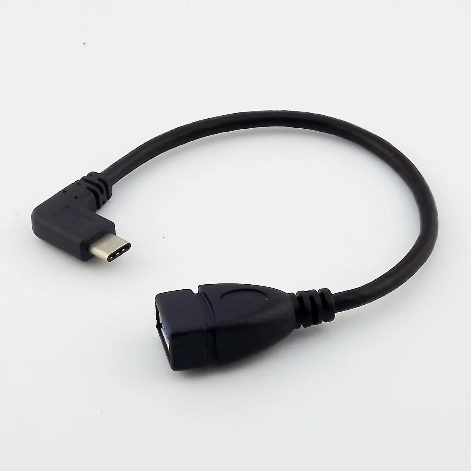 

1pcs USB 3.1 Type-C Male Angled To USB 3.0 A Female OTG Adapter Data Connector Cable 23cm