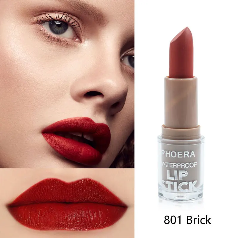 Матовая жидкая помада PHOERA для макияжа сексуальная водостойкая темно-красная губ