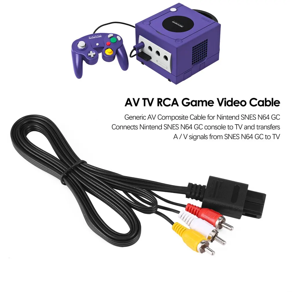 1,8 м AV tv RCA видео шнур, кабель для nintendo для N64 игровой кабель аудио выход Разъемы