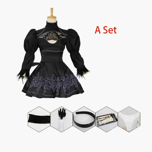 As picture NieR: Automata jorha 2B, костюм для косплея, сексуальный наряд, игры, NieR: Automata, костюм на Хэллоуин, костюм для женщин - Цвет: As picture