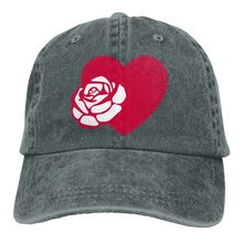 Бейсболка с сердечками и розой, темно-Хизер, унисекс, мужская, женская, джинсовая, с ремешком сзади, бейсболка, регулируемая, для гольфа, для папы, шляпа