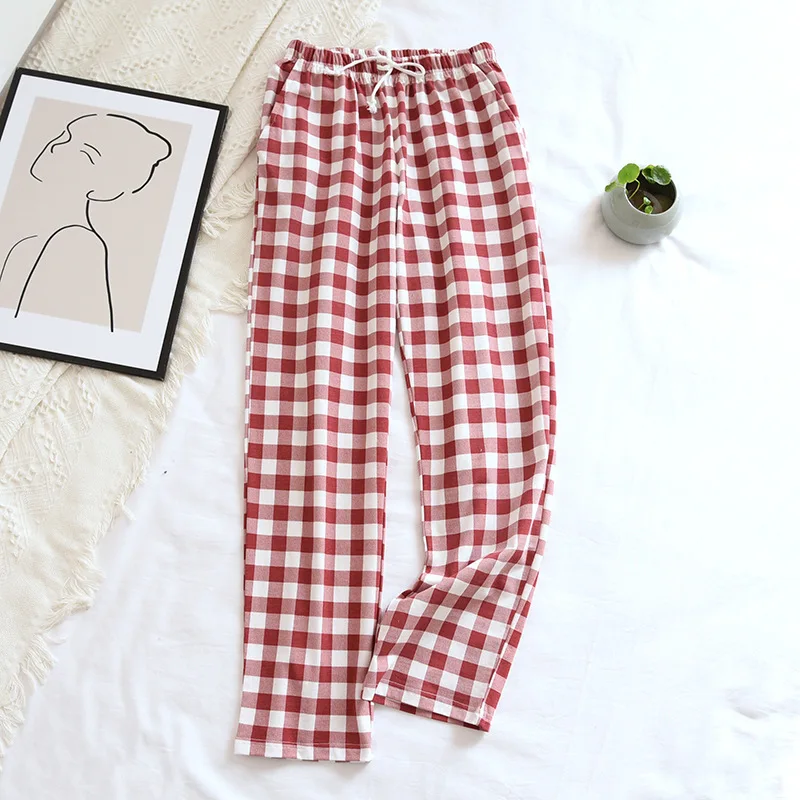New Plaid Cotton Loose Ladies Pajama 