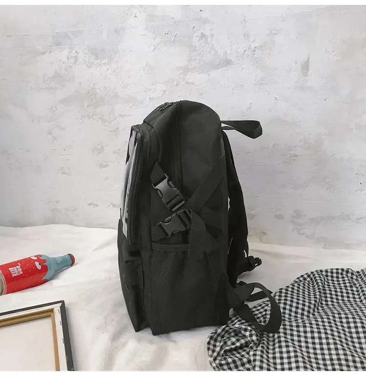 Bolsa de Escola Mochilas para a Menina Transparente para Meninas do Sexo Mochila Clara Crianças Bolsas Adolescente Preto Moda Portátil Mulher Feminino 25 High Quality Bolsas e Malas