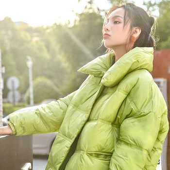 

Candy Color Women Down Jacket Winter Warm Bread Coats Cotton Padded Jacket Wadded Jackets Winter Female Oversize Parka Coat