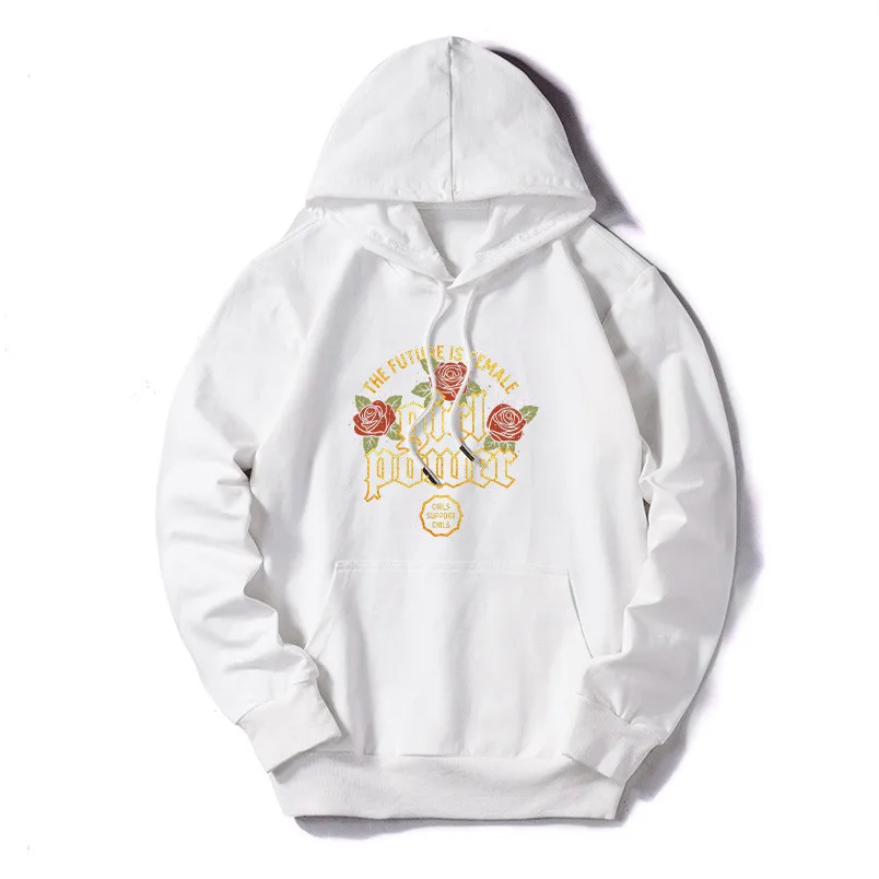 

Plus Size Autumn Hoodies 5XL Women Flower Letter Print Black White Fashion Hooded Casual Pullover Female Sweatshirts Cotton