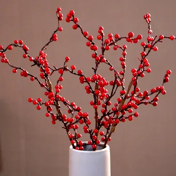 

Straight Hair Model Red Fruits fa cai guo Holly Fruit Foam Fruit Branch Christmas Eve Fruit Auspicious Fruit Christmas Pinecone
