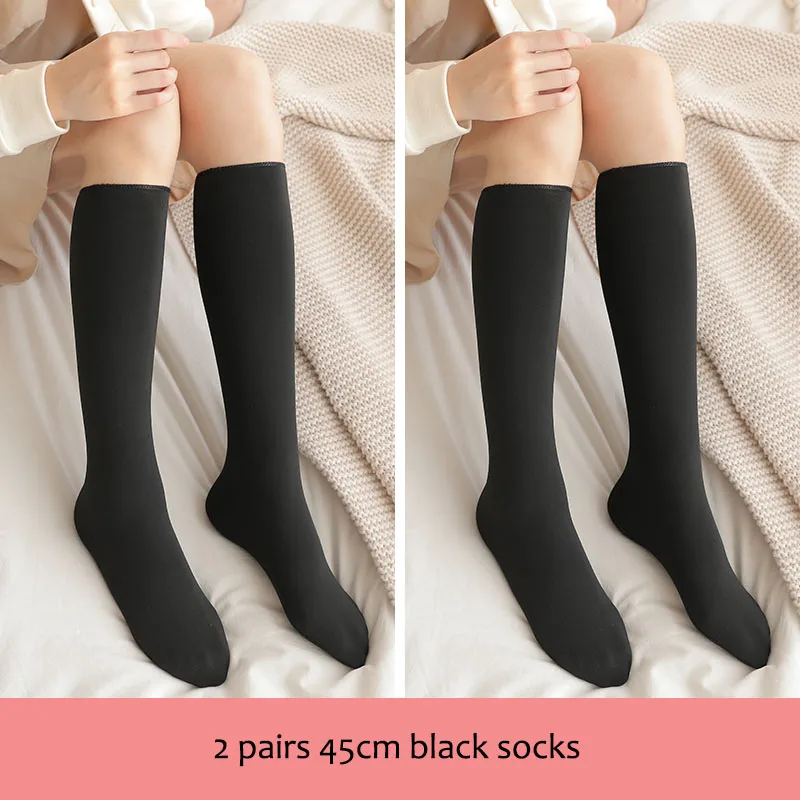 2 pairs black 45cm 3 Длина Для женщин теплые носки для зимы утепленные Термальность кашемировый бесшовное бархатное пол Спальные Носки для Для мужчин и Для женщин 30/45/65 см - Цвет: 2 pairs black 45cm