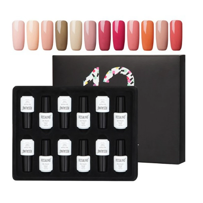 

Rosalind Gel Varnish 12Pcs/Lot Set For Manicure 7Ml Acrylic Nail Polish Semi Permanent Uv Soak Off White Bottle Gel Of Nails Art