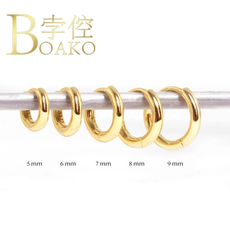 

BOAKO 925 Sterling Silver Hoop Earrings For Women Ins Simple Earring Hoops Minimalist Earings Luxury S925 Jewelry Ear Pendientes