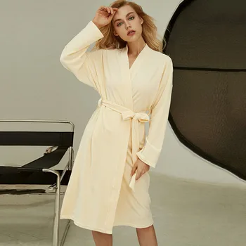 

Autumn and Winter New Style Bathrobe Women Long-sleeved Cardigan Lace Nightgown Sleepwear Women 2020 Lounge Wear Birthday Robe