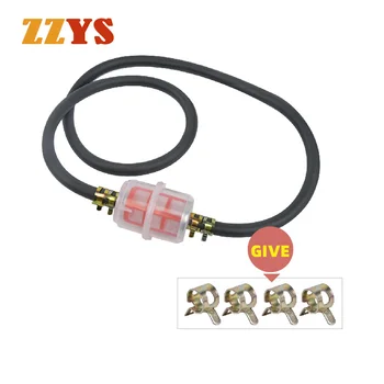 

Motorcycle Moped Scooter Dirt Bike ATV Go Kart Petrol Gas Gasoline Liquid Oil Fuel Filter Oil cup & Hose & Clip Oil Tube