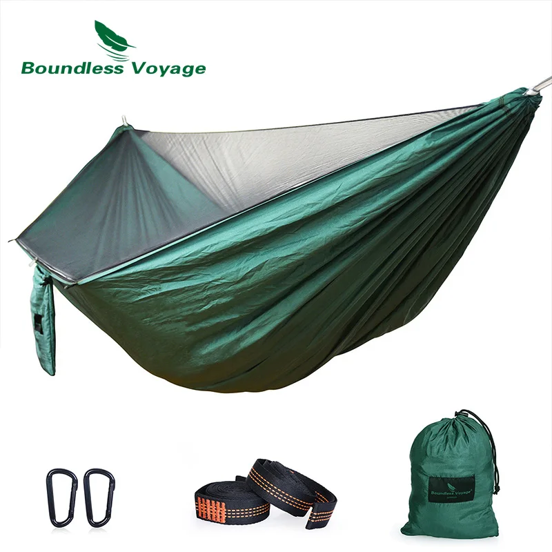 Boundless Voyage Ultralight Outdoor Camping Hammock with Mosquito Net 2 Person Hammock 200 KG Load Capacity with Hammock Straps