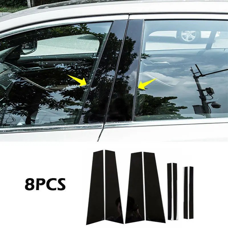 

8pcs/Set Glossy Black Car Window Pillar Post Trim stylish For BMW X3 2011 2012 2013 2014 PC Plastic Window Pillar Post Trim
