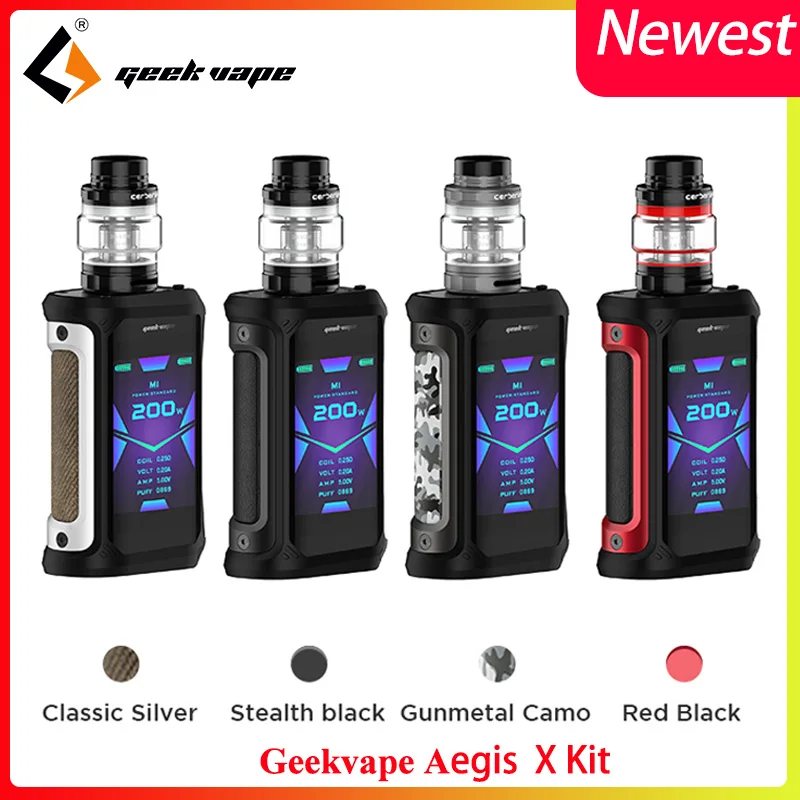 Electronic cigarette Vape Geekvape Aegis X Kit 200w box mod 5.5ml Cerberus tank waterproof vapor E cigarette Kit vs Voopoo Drag