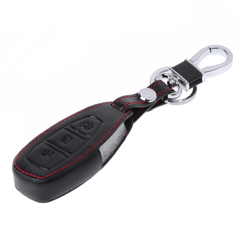 3 кнопки Кожаный Автомобильный Брелок чехол для Fiesta Fusion Mondeo Ecosport, Kuga Edge из натуральной кожи сплав цинка 77x36 мм/3,03x1,42"
