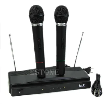 

Professional Wireless Microphone System Dual Handheld 2 x Mic Cordless Receiver Dropship