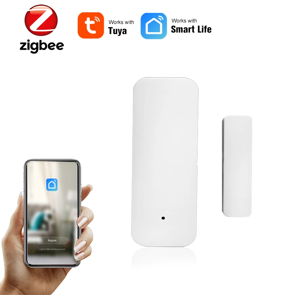 Sensor de puerta ZigBee Tuya, aplicación de Control, puerta, ventana, apertura de seguridad, Sensor de alarma, interruptor magnético, Detector inalámbrico