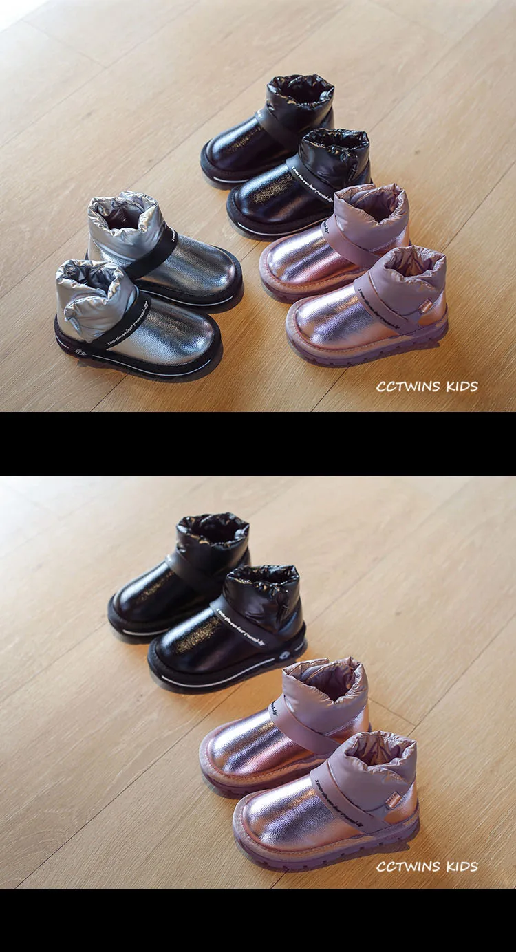 CCTWINS/детская обувь; коллекция года; модные зимние ботинки для детей; ботильоны для маленьких девочек; обувь для мальчиков из натуральной кожи; Цвет Черный; SNB188