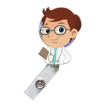 

Wholesale 1 Pc Retractable Nurse Badge Reel Clip Cartoon Nurse Card Cross Badge Students IC Doctor Holder Hospital ID O7M6