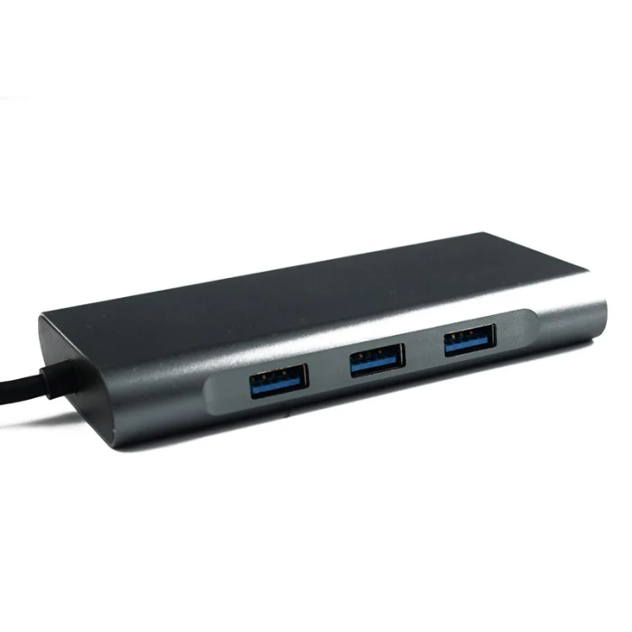 USB C концентратор док-станция для ноутбука type C адаптер с 3,5 мм аудио портом для Windows компьютера XR649