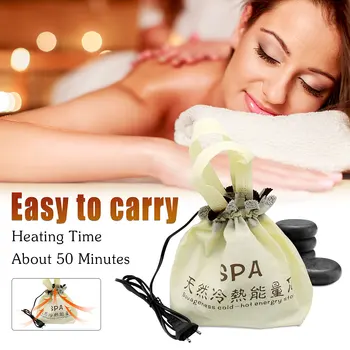 

Natural Massage Hot Stone Bag Lava Natural Energy Massage Stone Heater Bag Spa Rock Basalt Stone Massage 220V