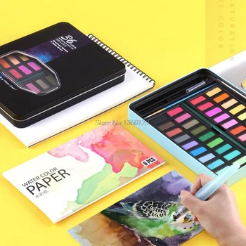 

Solid Watercolor Paint Set 36 Colors Art With Water Brush Pen Watercolor Paint Dropship
