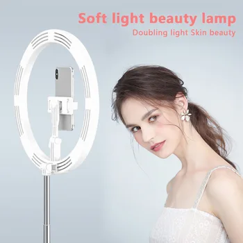 

Gosear Selfie Ring LED Light Dimmable Foldable 1.7m Selfie Fill Light with Phone Stand for Photography Video Makeup Ring-Lamp