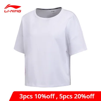 

Li-Ning Women The Trend T-Shirt 100% Cotton Loose Fit LiNing li ning Breathable Jerseys Comfort Sports Tee Tops AHSN104 WTS1388