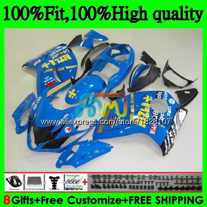 No. 1 Rizla Blue впрыска топлива для SUZUKI Hayabusa GSXR1300 08 09, 10, 11, 12, 56BS. 48 GSX-R1300 GSXR 1300 2008 2009 2010 2011 2012 обтекатель - Цвет: No. 1