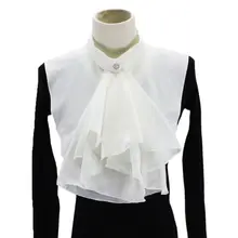 Women Vintage Palace Ruffles Bowknot Half Shirt Blouse Chiffon False Fake Collar