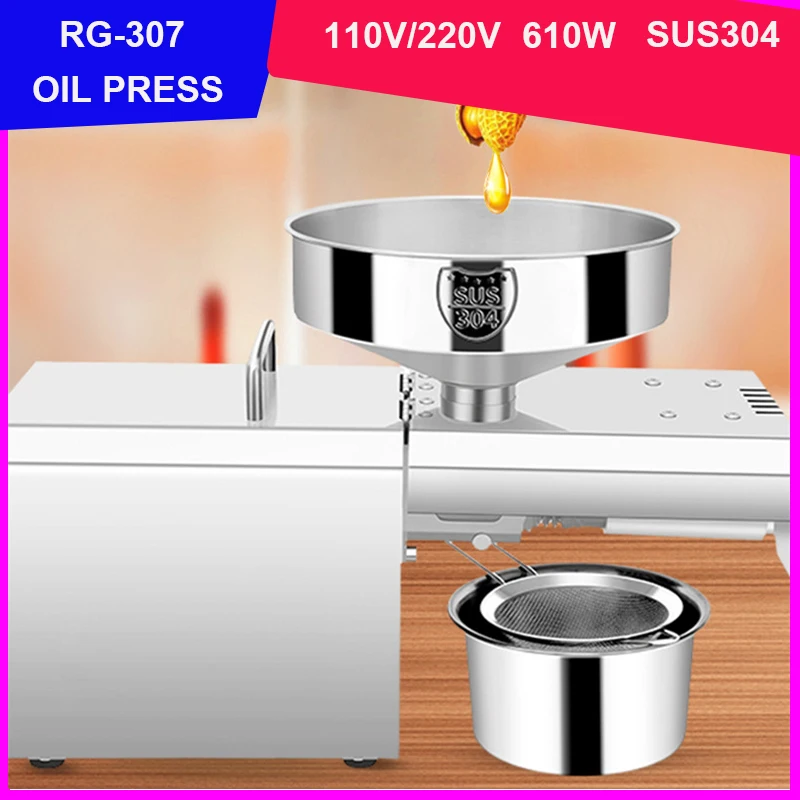

Oil Press Machine Intelligent Temperature Control Household Oil Press Stainless Steel Press Peanut Olive Linseed 220 V/110V